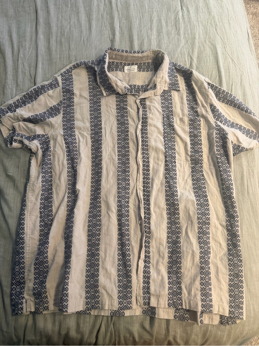 Men's mutual Weave Casual Stripe Button-Up Shirt 3XL